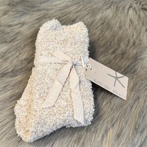 PRICE FIRM NWOT Barefoot Dreams Tan Fluffy Socks